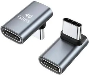 2 Pack Grey 90 Degree Right Angle USB-C Male to Female Extender Adapter, 100W PD Fast Charging Type-C Connector for Steam Deck, ROG Ally, Switch, Laptops, Tablets & Phones 2 Pack Grey 90 Degree Right Angle USB-C Male to Female Extender Adapter, 100W PD Fast Charging Type-C Connector for Steam Deck, ROG Ally, Switch, Laptops, Tablets & Phones