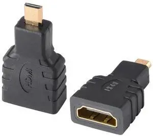 2 Pack Gold-Plated Micro HDMI Male to HDMI Female Adapter, 4K 3D ARC Ethernet Supported Micro HDMI to HDMI Converter for Camera Laptop Smartphone 2 Pack Gold-Plated Micro HDMI Male to HDMI Female Adapter, 4K 3D ARC Ethernet Supported Micro HDMI to HDMI Converter for Camera Laptop Smartphone