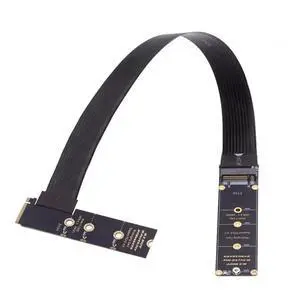 30cm 90 Degree Right Angle M.2 NGFF M-Key NVMe Male to Female Extension Cable, PCIe 4.0 x4 64Gbps SSD Riser Adapter Supports 2230/2242/2260/2280 NVMe SSD for Motherboard PC Gaming Workstation 30cm 90 Degree Right Angle M.2 NGFF M-Key NVMe Male to Female Extension Cable, PCIe 4.0 x4 64Gbps SSD Riser Adapter Supports 2230/2242/2260/2280 NVMe SSD for Motherboard PC Gaming Workstation