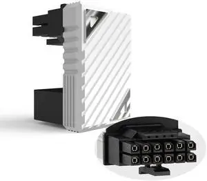 16 Pin PCIe 5.0 12VHPWR 180 Degree U-Turn Adapter, Connector Z White Male to Female Angled GPU Power Connector for RTX 40/50 Series Desktop Graphics Card 16 Pin PCIe 5.0 12VHPWR 180 Degree U-Turn Adapter, Connector Z White Male to Female Angled GPU Power Connector for RTX 40/50 Series Desktop Graphics Card