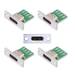5Pcs DIY Panel Mount USB-C Female Socket with PCB Board, 24Pin USB 2.0 Type-C Connector Replacement Parts for Custom Equipment 5Pcs DIY Panel Mount USB-C Female Socket with PCB Board, 24Pin USB 2.0 Type-C Connector Replacement Parts for Custom Equipment