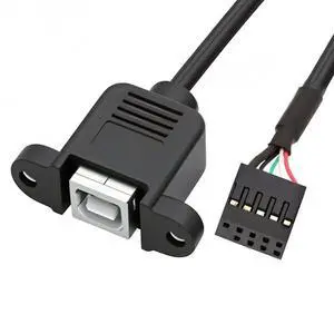 0.5M/1.64FT USB 2.0 Front Panel Header Extension Cable, 9/10Pin Motherboard Male Header to USB Type-B Female Adapter Cord 0.5M/1.64FT USB 2.0 Front Panel Header Extension Cable, 9/10Pin Motherboard Male Header to USB Type-B Female Adapter Cord