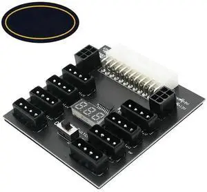 ATX Power Supply Breakout Board for 800W PSU, 8 x 4Pin Ports + 2 x 6Pin GPU Power Output Board for Chia Mining & Graphics Cards ATX Power Supply Breakout Board for 800W PSU, 8 x 4Pin Ports + 2 x 6Pin GPU Power Output Board for Chia Mining & Graphics Cards