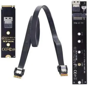 40cm M.2 NVMe NGFF M-Key Male to Female Extension Cable with SFF-8654 Connector, Compatible with Motherboard 2280 22110 NVMe SSD 40cm M.2 NVMe NGFF M-Key Male to Female Extension Cable with SFF-8654 Connector, Compatible with Motherboard 2280 22110 NVMe SSD