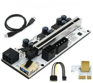 VER010-X PCIe X16 Riser Card, USB 3.0 PCI-E Riser Cable for Graphics Card GPU Mining Extension VER010-X PCIe X16 Riser Card, USB 3.0 PCI-E Riser Cable for Graphics Card GPU Mining Extension
