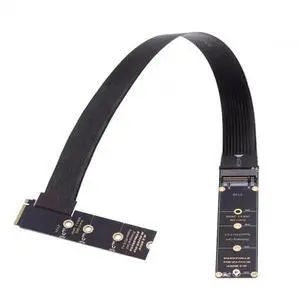 90 Degree Right Angle PCIe 4.0 NVMe M-Key Extension Cable, NGFF M.2 Male to Female SSD Riser Cable 30CM Fits 2230 2242 2260 2280 M.2 Drives 90 Degree Right Angle PCIe 4.0 NVMe M-Key Extension Cable, NGFF M.2 Male to Female SSD Riser Cable 30CM Fits 2230 2242 2260 2280 M.2 Drives