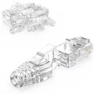 100 Pack Transparent Cat6 RJ45 Modular Plugs with Strain Relief Boots, 8P8C Ethernet Connectors for Cat5 & Cat6 Solid/Stranded LAN Cables 100 Pack Transparent Cat6 RJ45 Modular Plugs with Strain Relief Boots, 8P8C Ethernet Connectors for Cat5 & Cat6 Solid/Stranded LAN Cables