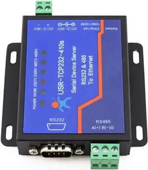 USR-TCP232-410s Industrial Serial to Ethernet Adapter, Dual RS232 & RS485 IP Device Server, 10/100Mbps LAN Converter with DHCP & DNS Support for Industrial Automation USR-TCP232-410s Industrial Serial to Ethernet Adapter, Dual RS232 & RS485 IP Device Server, 10/100Mbps LAN Converter with DHCP & DNS Support for Industrial Automation