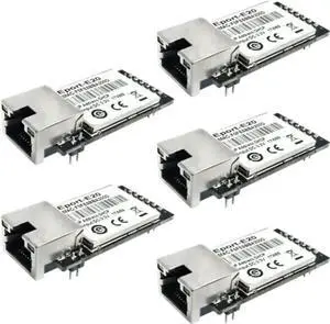 5 Pack Eport-E20 TTL Serial to Ethernet Embedded Module, FreeRTOS TCP/IP Network Server Converter, 3.3V MCU Serial Module Supports DHCP & Telnet for Embedded IoT Projects 5 Pack Eport-E20 TTL Serial to Ethernet Embedded Module, FreeRTOS TCP/IP Network Server Converter, 3.3V MCU Serial Module Supports DHCP & Telnet for Embedded IoT Projects