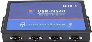 USR-N540 4-Port Industrial Serial to Ethernet Device Server, RS232/RS485/RS422 to RJ45 TCP/IP Converter with Modbus Gateway, DHCP & DNS Support for Industrial PLC Automation USR-N540 4-Port Industrial Serial to Ethernet Device Server, RS232/RS485/RS422 to RJ45 TCP/IP Converter with Modbus Gateway, DHCP & DNS Support for Industrial PLC Automation