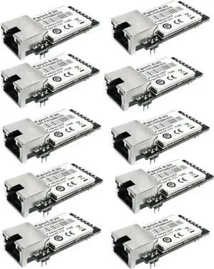 10 Pack Eport-E20 TTL Serial to Ethernet Embedded Module, FreeRTOS TCP/IP Network Converter 3.3V MCU Module Supports DHCP & Telnet for IoT Secondary Development 10 Pack Eport-E20 TTL Serial to Ethernet Embedded Module, FreeRTOS TCP/IP Network Converter 3.3V MCU Module Supports DHCP & Telnet for IoT Secondary Development