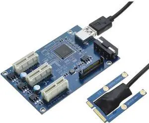 Mini PCIe to 3 PCIe 1X Riser Card Mini ATX Laptop PCI-e Port Multiplier Expansion Adapter Mini PCIe to 3 PCIe 1X Riser Card Mini ATX Laptop PCI-e Port Multiplier Expansion Adapter