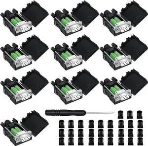 10 Pack White DB9 Female RS232 Breakout Board with Housing, Solder-Free D-SUB 9Pin Serial Terminal Block Adapter Module 10 Pack White DB9 Female RS232 Breakout Board with Housing, Solder-Free D-SUB 9Pin Serial Terminal Block Adapter Module