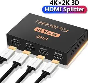 4 Port 1 in 4 Out HDMI Splitter Adapter, Female to Female 1x4 HDMI Distributor Support 4K for Xbox PS4 DVD HDTV PC Laptop 4 Port 1 in 4 Out HDMI Splitter Adapter, Female to Female 1x4 HDMI Distributor Support 4K for Xbox PS4 DVD HDTV PC Laptop