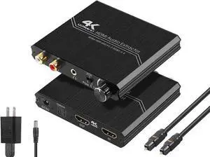 4K@60Hz HDMI 2.0b Audio Extractor Splitter Converter, HDMI to HDMI + Optical Toslink SPDIF + 3.5mm Stereo Audio with Analog Volume Knob, Compatible with PS5/PS4/PS3, Blu-ray Player, Xbox, Apple TV, La 4K@60Hz HDMI 2.0b Audio Extractor Splitter Converter, HDMI to HDMI + Optical Toslink SPDIF + 3.5mm Stereo Audio with Analog Volume Knob, Compatible with PS5/PS4/PS3, Blu-ray Player, Xbox, Apple TV, La