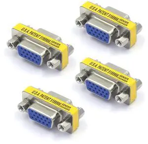 4 Pack VGA Female to Female Coupler, HD15 SVGA Mini Gender Changer VGA Cable Extender Adapter 4 Pack VGA Female to Female Coupler, HD15 SVGA Mini Gender Changer VGA Cable Extender Adapter