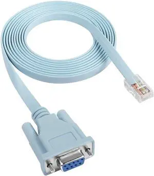 3M/9.8FT Blue DB9 Female RS232 to RJ45 Console Cable, Serial 9Pin to Ethernet RJ45 Converter for Cisco Routers & Switches 3M/9.8FT Blue DB9 Female RS232 to RJ45 Console Cable, Serial 9Pin to Ethernet RJ45 Converter for Cisco Routers & Switches