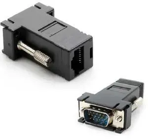 VGA to RJ45 Extender Adapter, VGA Male Female to Ethernet CAT5E CAT6 LAN Cable Converter for PC Monitor Signal Extension VGA to RJ45 Extender Adapter, VGA Male Female to Ethernet CAT5E CAT6 LAN Cable Converter for PC Monitor Signal Extension