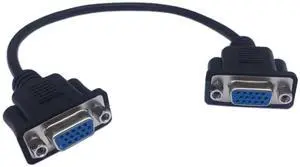 1FT HD15 VGA Female to Female Gender Changer Cable, SVGA 15Pin Video Extension Cord for PC Laptop TV Projector 1FT HD15 VGA Female to Female Gender Changer Cable, SVGA 15Pin Video Extension Cord for PC Laptop TV Projector