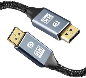 10FT Grey DisplayPort 1.4 Cable VESA Certified HBR3, DP Male to DP Male High Speed Cord Supports 8K@60Hz 4K@240Hz 2K@144Hz for Gaming Monitor PC Laptop TV 10FT Grey DisplayPort 1.4 Cable VESA Certified HBR3, DP Male to DP Male High Speed Cord Supports 8K@60Hz 4K@240Hz 2K@144Hz for Gaming Monitor PC Laptop TV