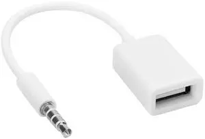 3.5mm Male to USB Female Audio Adapter Cable, USB Female to Aux Stereo Jack Converter Cord for Car AUX Port 3.5mm Male to USB Female Audio Adapter Cable, USB Female to Aux Stereo Jack Converter Cord for Car AUX Port