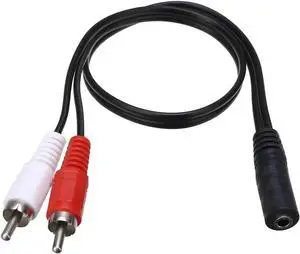 3.5mm 1/8 Inch Stereo Female to Dual RCA Male Y Audio Splitter Cable, 2RCA Audio Converter Adapter Cord 3.5mm 1/8 Inch Stereo Female to Dual RCA Male Y Audio Splitter Cable, 2RCA Audio Converter Adapter Cord