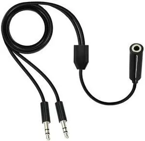 3.5mm Female to Dual 3.5mm Male Stereo Audio Y Splitter Cable, 1-in-2 AUX Sharing Adapter Cord for PC Speakers 3.5mm Female to Dual 3.5mm Male Stereo Audio Y Splitter Cable, 1-in-2 AUX Sharing Adapter Cord for PC Speakers