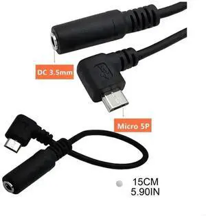 90 Degree Right Angle Micro USB Male to 3.5mm Female TRRS Audio Adapter Cable, Micro USB to AUX Headphone Connector for Mobile Phones Earphones 90 Degree Right Angle Micro USB Male to 3.5mm Female TRRS Audio Adapter Cable, Micro USB to AUX Headphone Connector for Mobile Phones Earphones
