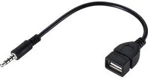 3.5mm Male AUX to USB 2.0 Type A Female OTG Audio Converter Cable, Car Stereo AUX Adapter Cord for U-Disk Music Playback 3.5mm Male AUX to USB 2.0 Type A Female OTG Audio Converter Cable, Car Stereo AUX Adapter Cord for U-Disk Music Playback