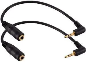 2 Pack Right Angle 90 Degree 2.5mm Male to 3.5mm Female Stereo Audio Adapter Cable, 6 Inch Gold Plated 1/8 Inch Jack Converter for Headphones, Camera, Recorder, Radio 2 Pack Right Angle 90 Degree 2.5mm Male to 3.5mm Female Stereo Audio Adapter Cable, 6 Inch Gold Plated 1/8 Inch Jack Converter for Headphones, Camera, Recorder, Radio