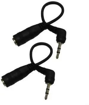 2 Pack Right Angle 2.5mm Male to 3.5mm Female Audio Extension Adapter Cable, Stereo Jack Converter for Phones, Computers & Headsets 2 Pack Right Angle 2.5mm Male to 3.5mm Female Audio Extension Adapter Cable, Stereo Jack Converter for Phones, Computers & Headsets