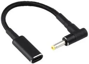 90 Degree Elbow 4.0 x 1.7mm DC Male to USB-C Female Nylon Braided Power Adapter Cable, PD Charging Converter Cord 90 Degree Elbow 4.0 x 1.7mm DC Male to USB-C Female Nylon Braided Power Adapter Cable, PD Charging Converter Cord