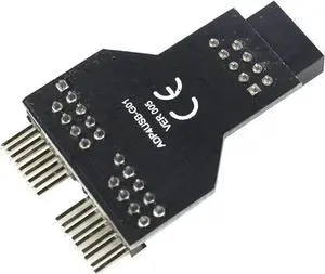 1PCS USB 2.0 9Pin Header 1-in-2 Splitter PCB Board, 9Pin Female to Dual Male Internal USB Hub Adapter, Compatible with RGB Headers, No Cable Included 1PCS USB 2.0 9Pin Header 1-in-2 Splitter PCB Board, 9Pin Female to Dual Male Internal USB Hub Adapter, Compatible with RGB Headers, No Cable Included