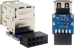 PH29B USB2.0 9Pin Header Splitter PCB Adapter, 9Pin Female To Dual USB-A Female Internal Motherboard Converter For Desktop PC RGB Fans & Internal USB Dongles (No Cable, 1 Pack) PH29B USB2.0 9Pin Header Splitter PCB Adapter, 9Pin Female To Dual USB-A Female Internal Motherboard Converter For Desktop PC RGB Fans & Internal USB Dongles (No Cable, 1 Pack)
