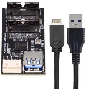 Internal USB Splitter PCBA Hub, Type-E / 19/20Pin Header to Dual USB3.0 19/20Pin Female Adapter 5Gbps for Motherboard Front Panel Expansion Internal USB Splitter PCBA Hub, Type-E / 19/20Pin Header to Dual USB3.0 19/20Pin Female Adapter 5Gbps for Motherboard Front Panel Expansion