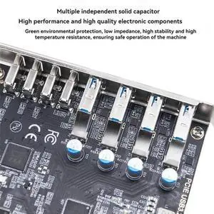 PCIe X4 USB 3.2 Gen2 Expansion Card, 8-Port USB Hub (4×USB-A + 4×USB-C) 10Gbps PCI Express Adapter for Desktop PC PCIe X4 USB 3.2 Gen2 Expansion Card, 8-Port USB Hub (4×USB-A + 4×USB-C) 10Gbps PCI Express Adapter for Desktop PC