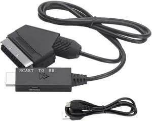 HDMI to SCART Converter Adapter with Stereo Audio, Digital to Analog SCART Video Converter Supports PAL/NTSC 1080P, Compatible DVD TV Box PS2 Wii Retro Game Consoles HDMI to SCART Converter Adapter with Stereo Audio, Digital to Analog SCART Video Converter Supports PAL/NTSC 1080P, Compatible DVD TV Box PS2 Wii Retro Game Consoles