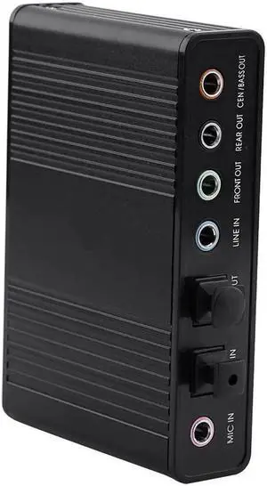 USB External 5.1 Surround Sound Card, 6 Channel Optical S/PDIF Digital Audio Adapter for PC Laptop USB External 5.1 Surround Sound Card, 6 Channel Optical S/PDIF Digital Audio Adapter for PC Laptop