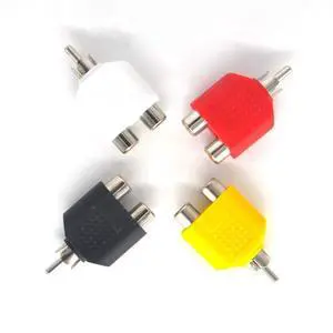 4 Pack RCA Y Splitter Adapter, 2 Female to 1 Male AV Audio Video RCA Connector for TV Cable Signal Conversion 4 Pack RCA Y Splitter Adapter, 2 Female to 1 Male AV Audio Video RCA Connector for TV Cable Signal Conversion