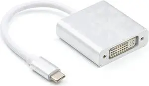 Silver Aluminum USB 3.1 Type-C to DVI-D Adapter 1080P@60Hz, Thunderbolt 3 DP Alt Mode Converter Compatible with 2017 MacBook Pro & Yoga 920 Silver Aluminum USB 3.1 Type-C to DVI-D Adapter 1080P@60Hz, Thunderbolt 3 DP Alt Mode Converter Compatible with 2017 MacBook Pro & Yoga 920