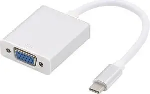 Silver Aluminum USB 3.1 Type-C to VGA Adapter 1080P@60Hz, Thunderbolt 3 DP Alt Mode Video Converter Compatible with 2017 MacBook Pro & Yoga 920 Silver Aluminum USB 3.1 Type-C to VGA Adapter 1080P@60Hz, Thunderbolt 3 DP Alt Mode Video Converter Compatible with 2017 MacBook Pro & Yoga 920