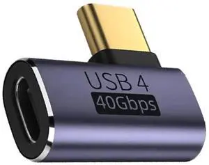 90 Degree Left & Right Angled USB4 Type-C Male to Female Adapter, 40Gbps 100W PD Charging 8K Video Converter for USB4.0 & Thunderbolt 3/4 90 Degree Left & Right Angled USB4 Type-C Male to Female Adapter, 40Gbps 100W PD Charging 8K Video Converter for USB4.0 & Thunderbolt 3/4