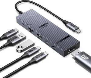 UGREEN Revodok Pro 6-in-1 USB-C Multiport Hub, Type-C Dock with 4K@60Hz DisplayPort, 100W PD Pass-Through, 10Gbps USB-A & USB-C 3.2 Gen2 Data Ports, Compatible with MacBook Pro/Air, iPad Pro, ThinkPad UGREEN Revodok Pro 6-in-1 USB-C Multiport Hub, Type-C Dock with 4K@60Hz DisplayPort, 100W PD Pass-Through, 10Gbps USB-A & USB-C 3.2 Gen2 Data Ports, Compatible with MacBook Pro/Air, iPad Pro, ThinkPad