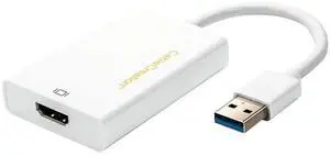 USB 3.0 to HDMI Adapter with Built-in DisplayLink Chip, External USB Graphics Video Converter, 1080P Full HD Multi-Monitor Extender, White, Compatible with Windows 7/8/8.1/10 & MacOS USB 3.0 to HDMI Adapter with Built-in DisplayLink Chip, External USB Graphics Video Converter, 1080P Full HD Multi-Monitor Extender, White, Compatible with Windows 7/8/8.1/10 & MacOS