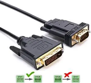 6FT Active DVI-D 24+1 Male to VGA Male Cable with Built-in Signal Chip, Active DVI to VGA Converter Cord for PC, DVD, Monitor and HDTV 6FT Active DVI-D 24+1 Male to VGA Male Cable with Built-in Signal Chip, Active DVI to VGA Converter Cord for PC, DVD, Monitor and HDTV