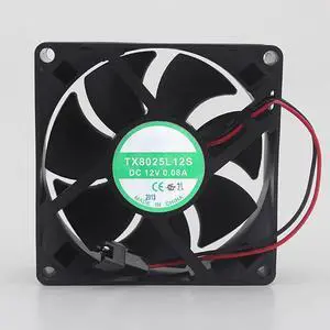 TX8025L12S 8025 Silent Axial Cooling Fan DC 12V 0.08A 80×80×25mm Inverter Equipment Fan TX8025L12S 8025 Silent Axial Cooling Fan DC 12V 0.08A 80×80×25mm Inverter Equipment Fan
