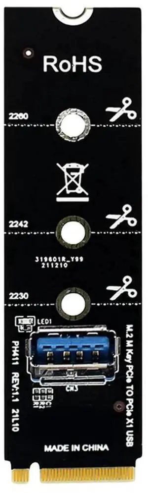 M.2 M-Key to PCIe X1 USB3.0 Riser Card M2 NGFF Graphic Card Extender Support 2230 2242 2260 2280 M.2 M-Key to PCIe X1 USB3.0 Riser Card M2 NGFF Graphic Card Extender Support 2230 2242 2260 2280
