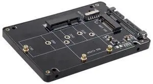 M.2 NGFF B-Key + mSATA to SATA 3.0 Adapter Enclosure With Power Switch Dual SSD Converter M.2 NGFF B-Key + mSATA to SATA 3.0 Adapter Enclosure With Power Switch Dual SSD Converter
