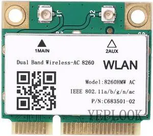 Wireless-AC 8260NGW Mini PCI-E WiFi Card, Dual Band 2.4G/5GHz 300+867Mbps WiFi Bluetooth 4.2 Network Adapter Wireless-AC 8260NGW Mini PCI-E WiFi Card, Dual Band 2.4G/5GHz 300+867Mbps WiFi Bluetooth 4.2 Network Adapter