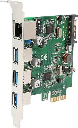 SD-PEX50100 PCIe 2.0 x1 Combo Card, 3-Port USB 3.1 Gen1 + Gigabit Ethernet LAN Adapter SD-PEX50100 PCIe 2.0 x1 Combo Card, 3-Port USB 3.1 Gen1 + Gigabit Ethernet LAN Adapter